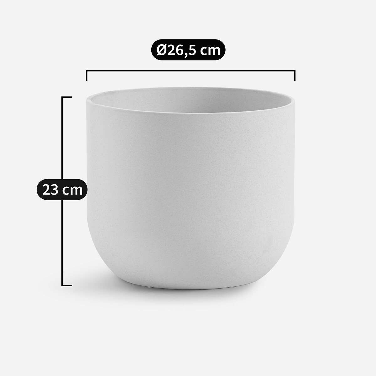 Cache pot, en faïence, hauteur 23 cm, Florian blanc, AM.PM