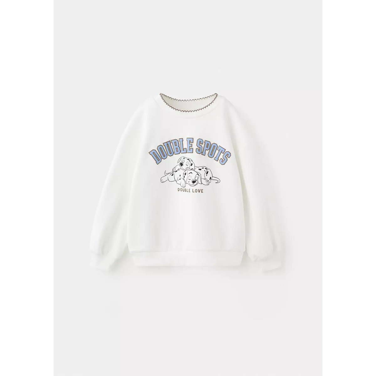 Sweat-shirt en coton 101 Dalmatiens blanc cassé, MANGO BABY