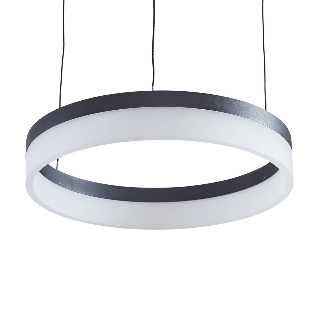Suspension connectée  moderneLED, Squillo noir sable, blanc, LUCANDE