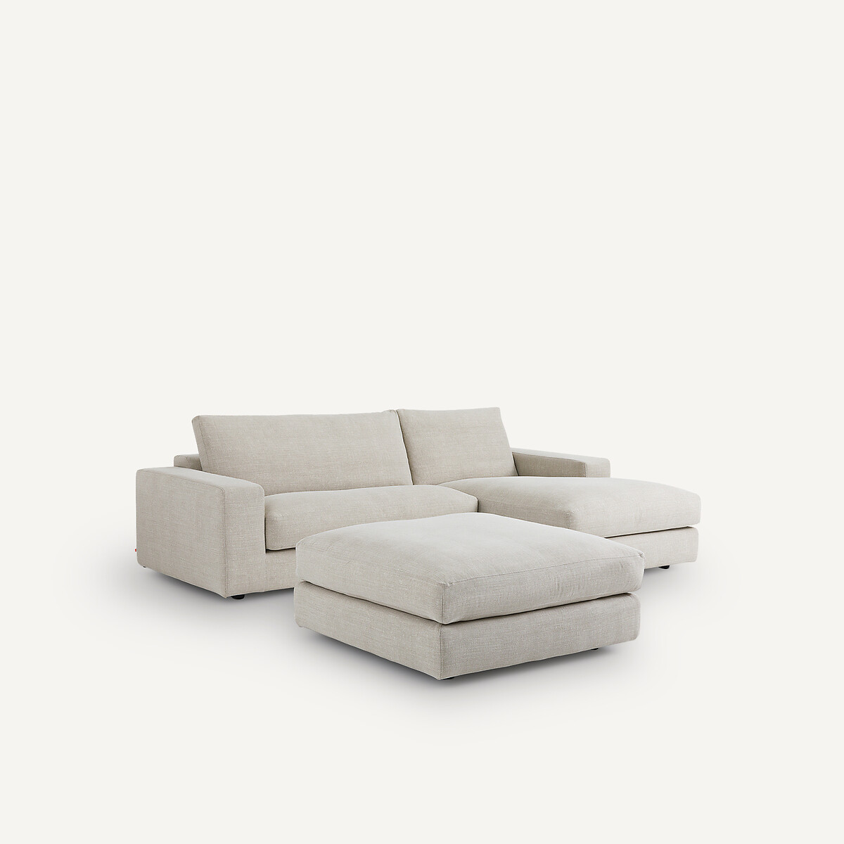 Canapé d'angle coton/lin, Skander beige, AM.PM
