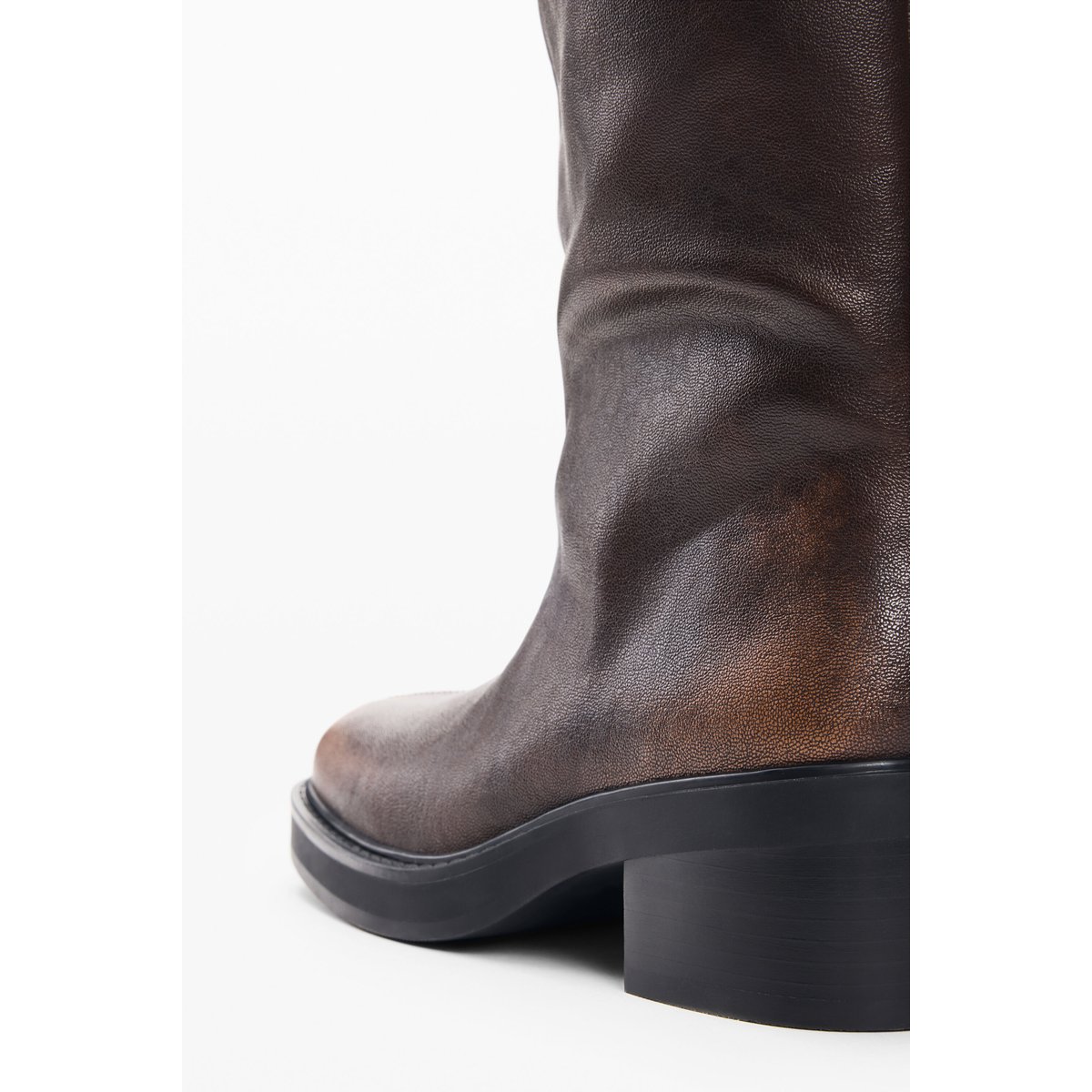 Bottes plates effet cuir marron, DESIGUAL