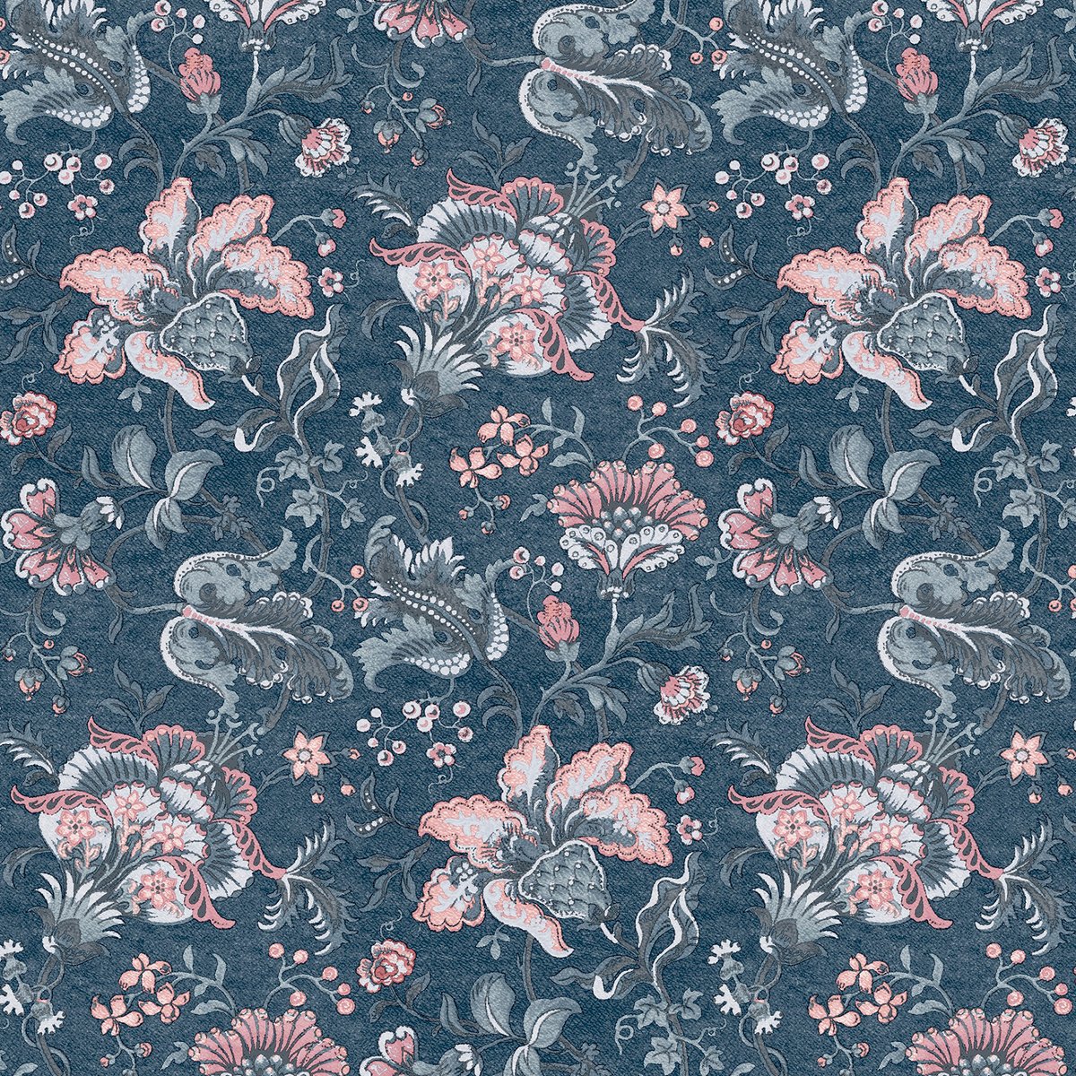 Papier peint Fleurs Portia Seaspray bleu, LAURA ASHLEY