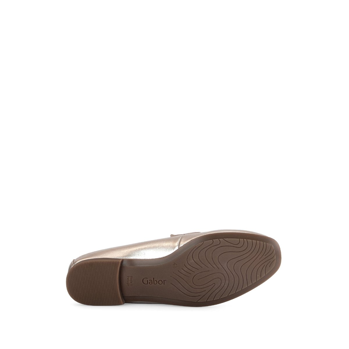 Mocassins en à talon décroché effet galvanisé doré, GABOR