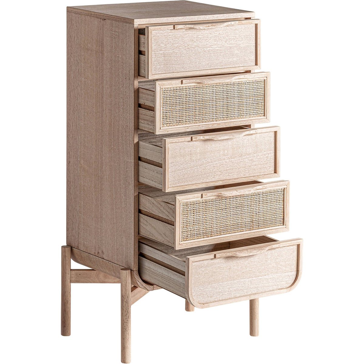 Commode en bois de frêne et rotin bois clair et rotin naturel, RECOLLECTION