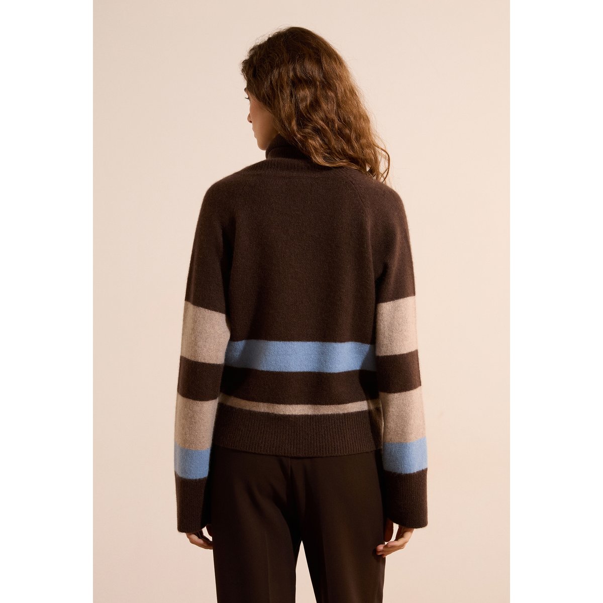 Pull col montant 100% cachemire SIMONETTA COL chocolat, ETAM