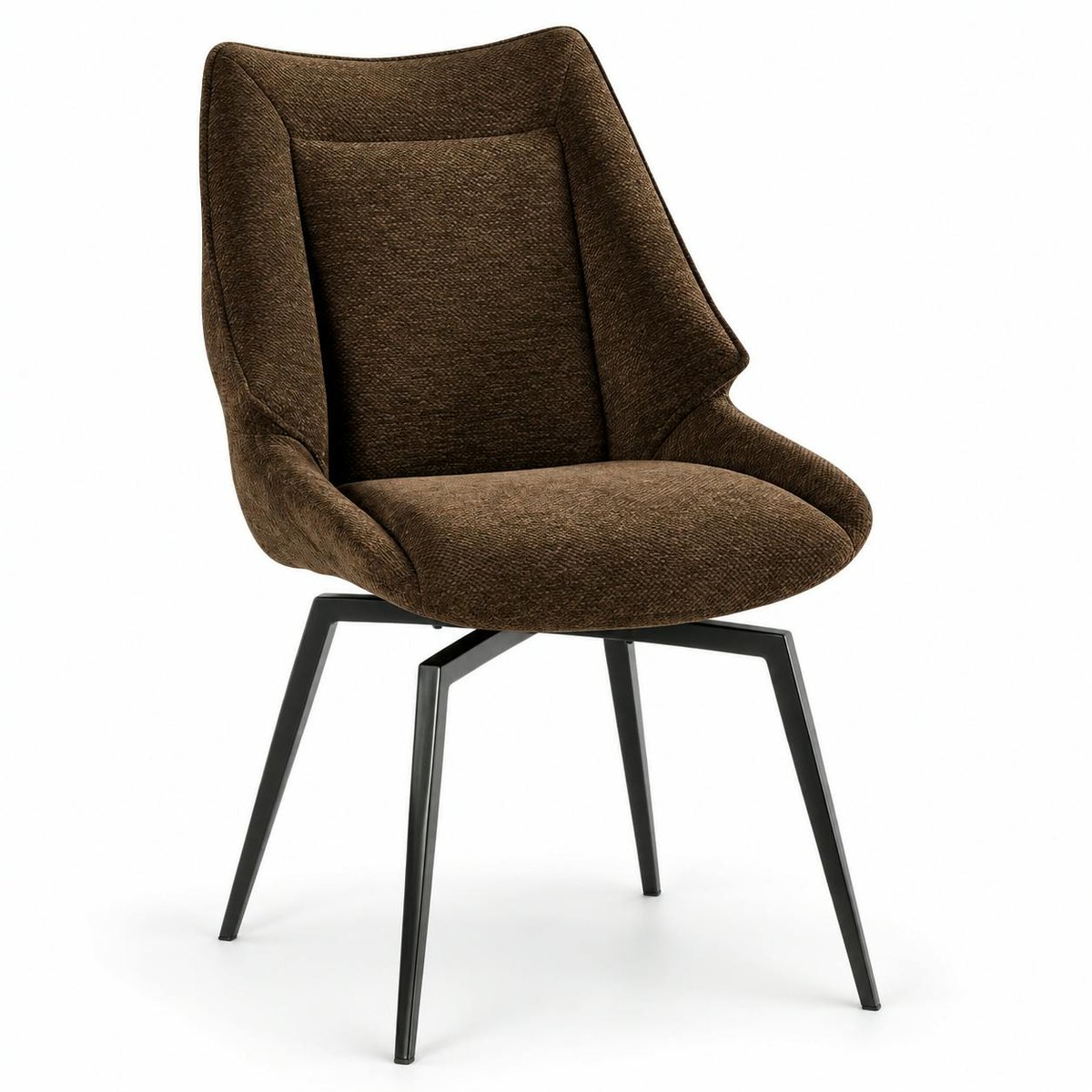 Chaise design tissu microfibre chocolat (lot de 2) IENA marron, PIER IMPORT