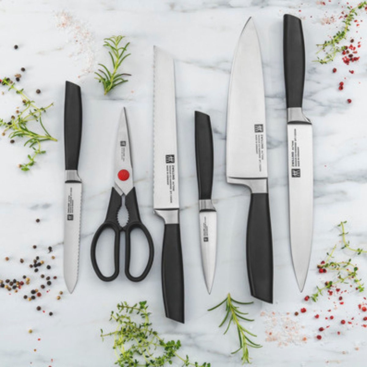 Set de couteaux 3-pcs, Argent noir, ZWILLING
