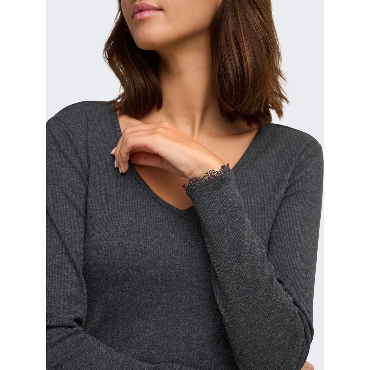 Top dark grey melange 1, ONLY