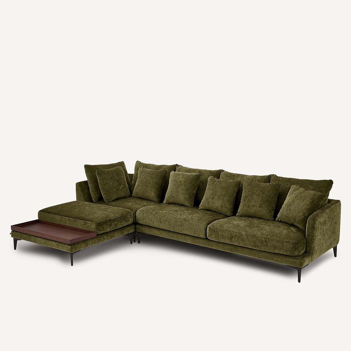 Divano angolare in velluto misto, MODERNISTE, design Emmanuel Gallina verde frutteto, AM.PM X EMMANUEL GALLINA