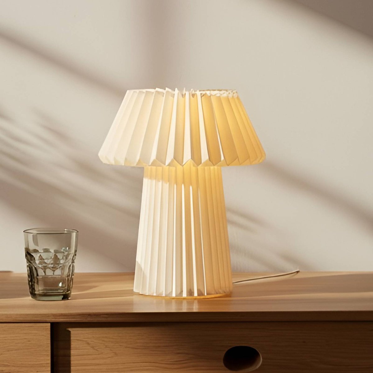 Lampe à poser en papier, Magali blanc, LINDBY