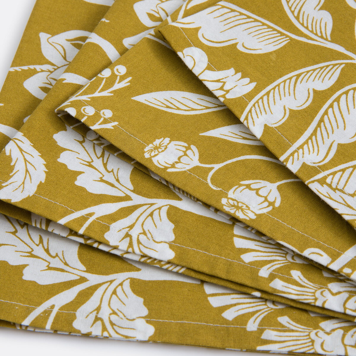 Lot de 4 serviettes de table en coton lavé, imprimé fleurs, LINDA imprimé, LA REDOUTE INTERIEURS