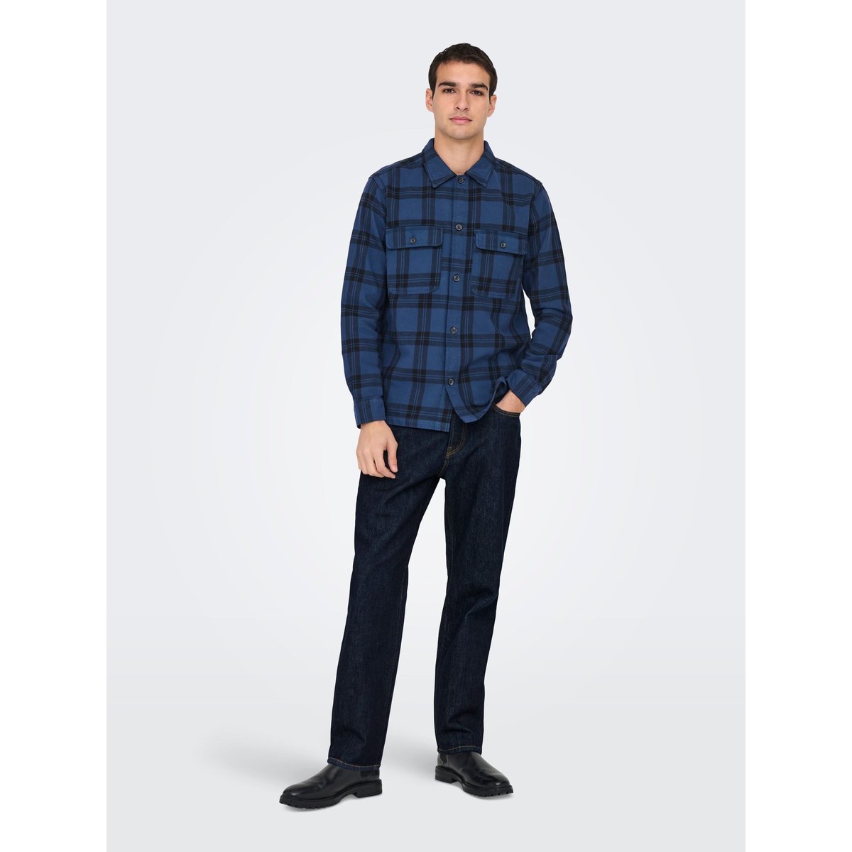 Jean droit dark blue denim, ONLY & SONS