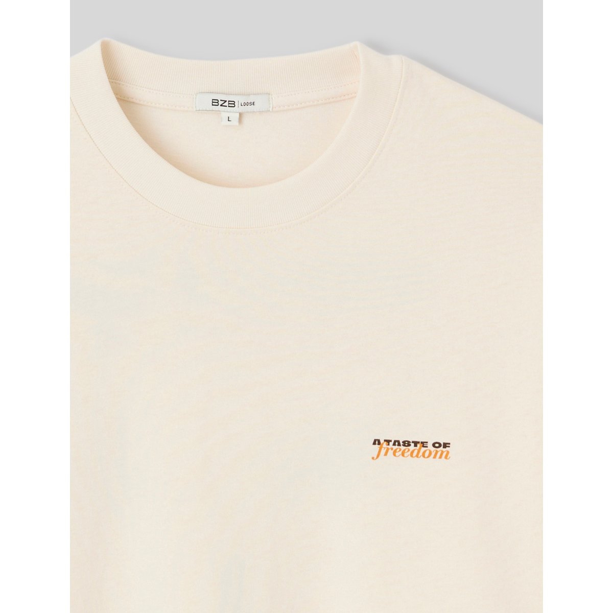 T-shirt imprimé devant / dos naturel, BZB