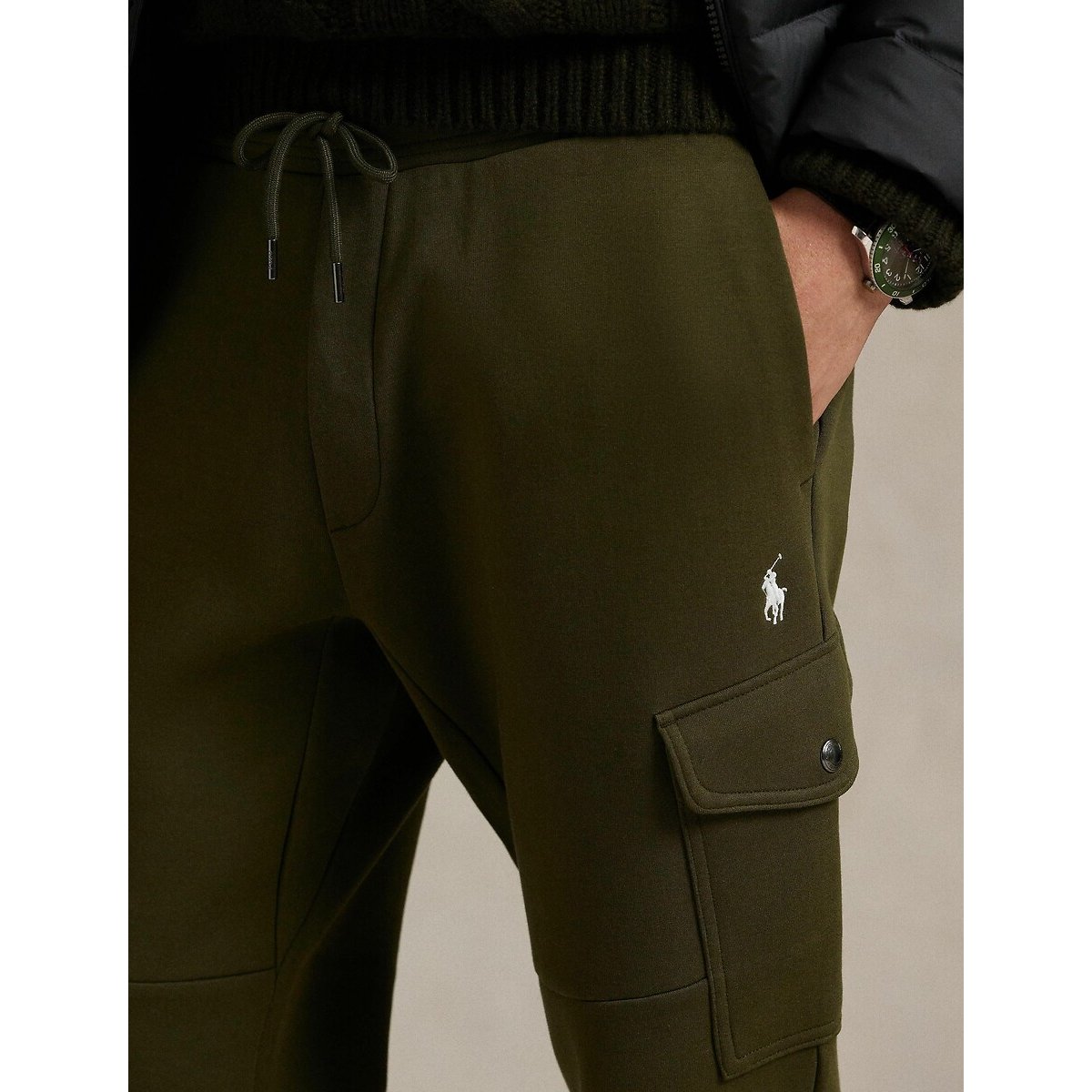 Pantalon de jogging cargo maille double olive, POLO RALPH LAUREN