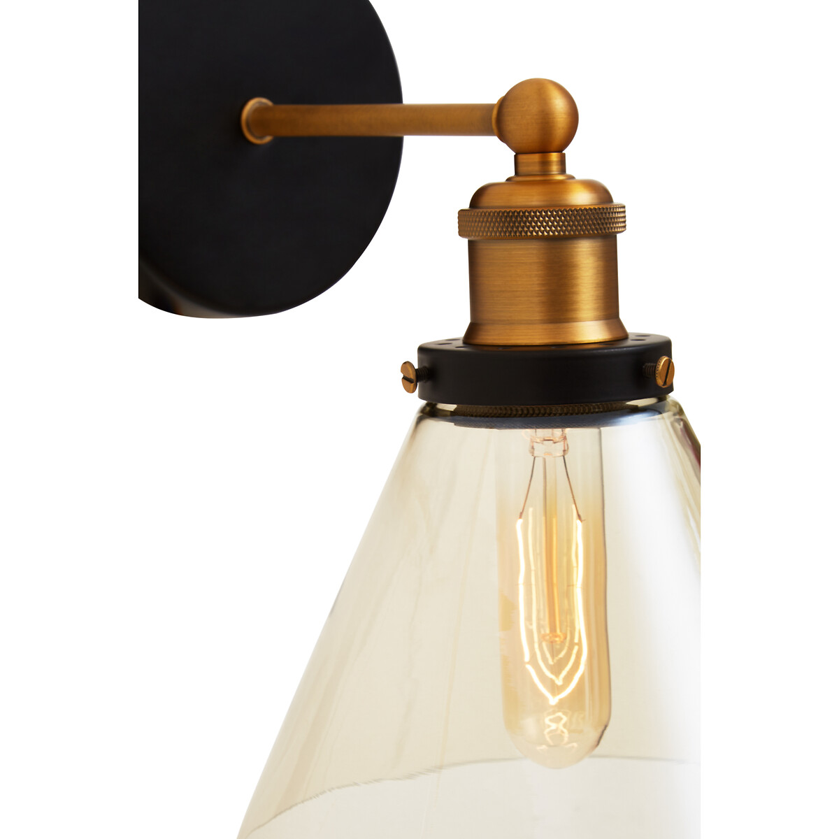 Trinny Wall Light with Glass Shade in Matte Black black, FIFTY FIVE SOUTH