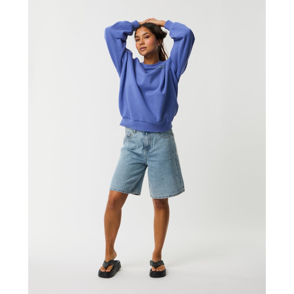 Sweat col rond BEACH VIBE HERITAGE mid blue, RIP CURL