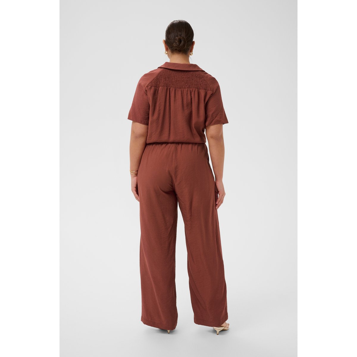 Pantalon casual marron henna, KAFFE CURVE