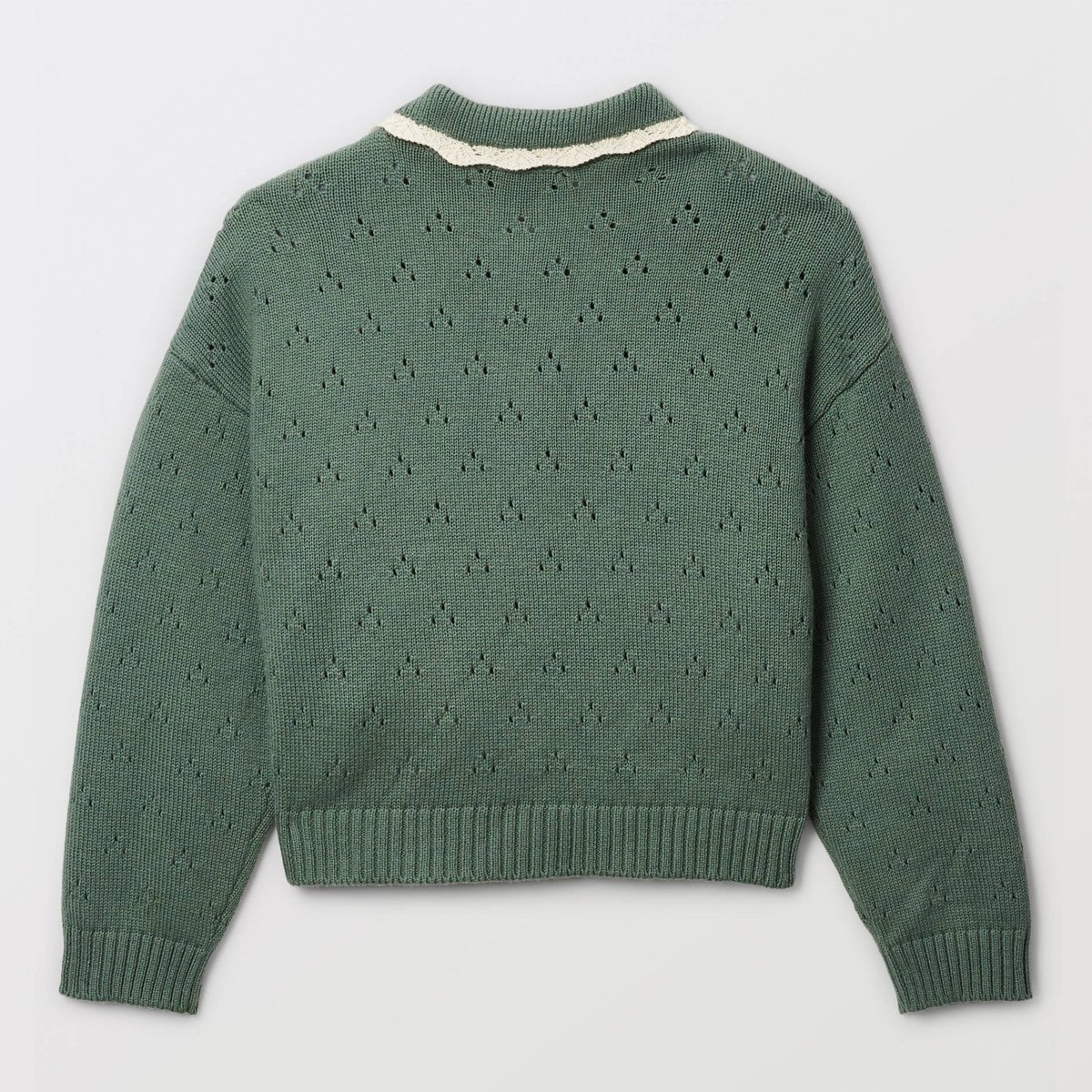 Cardigan ajouré détails dentelle meleze, MONOPRIX
