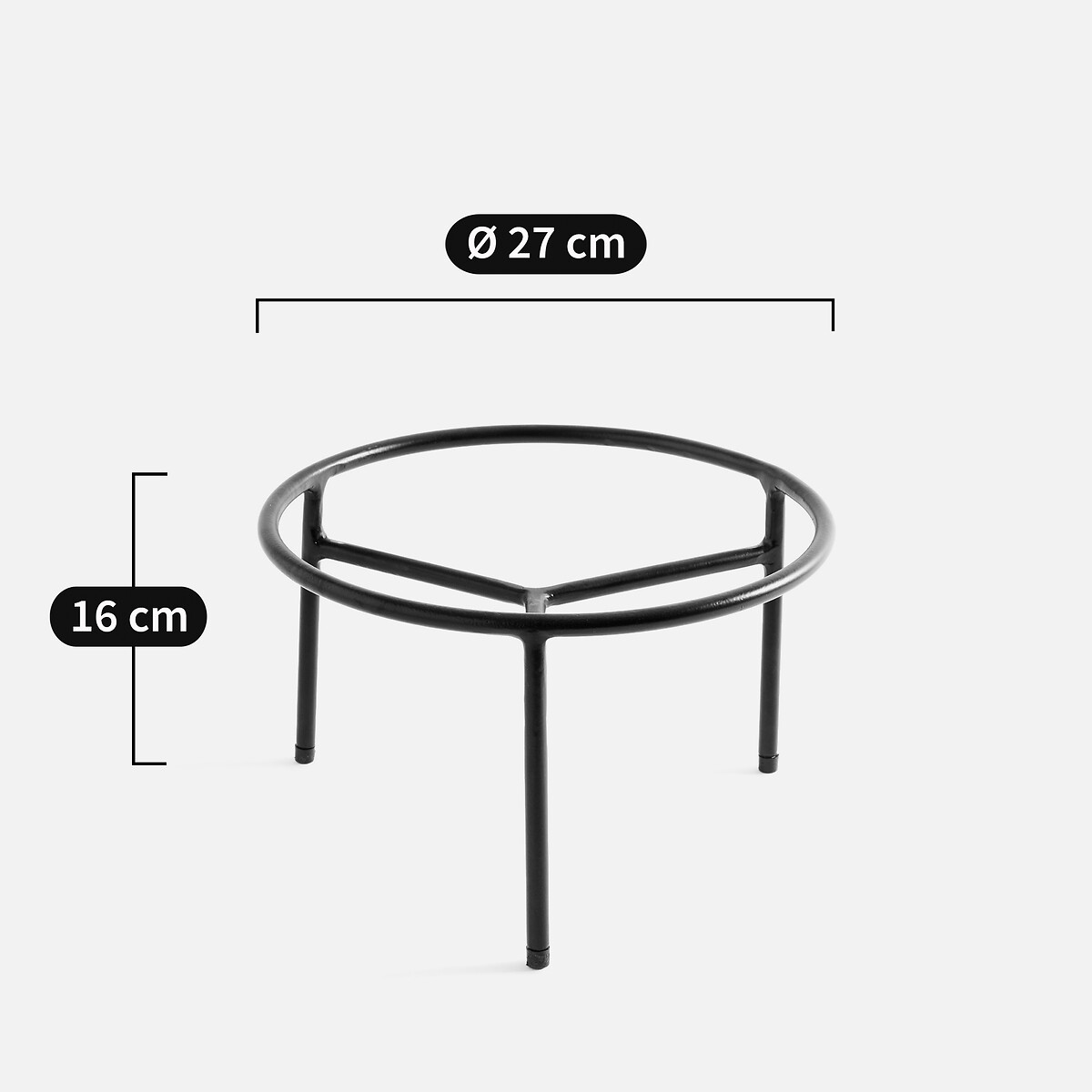 Suporte em aço, para vaso de flores Florian, altura 16 cm, FLORIANA preto mate, AM.PM