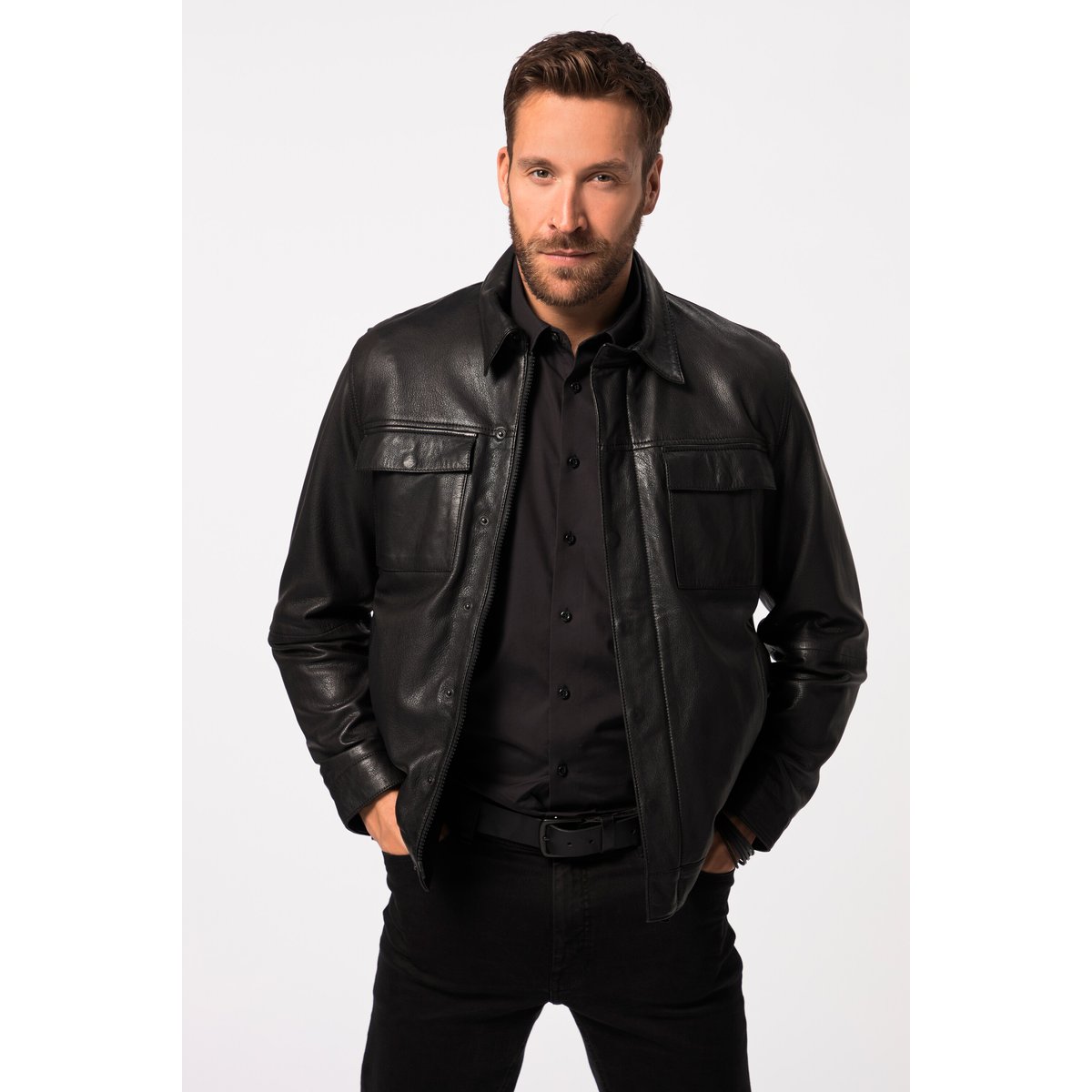 Veste en cuir nappa d'agneau noir, JP1880