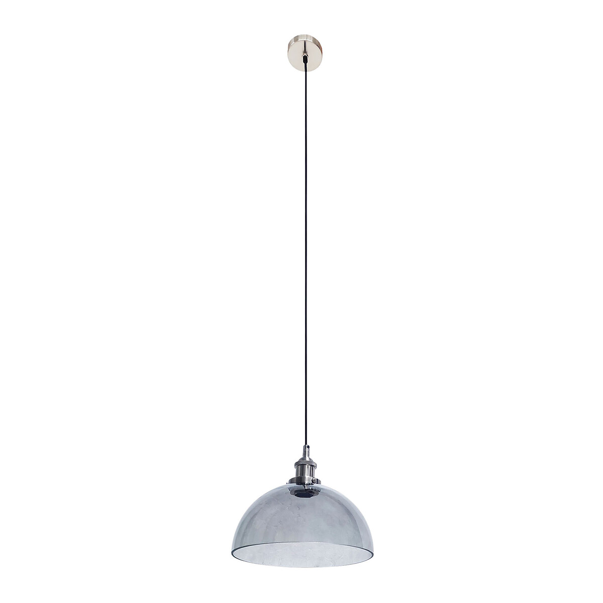 Clementine Glass Dome Pendant in Silver smoky glass, SO'HOME