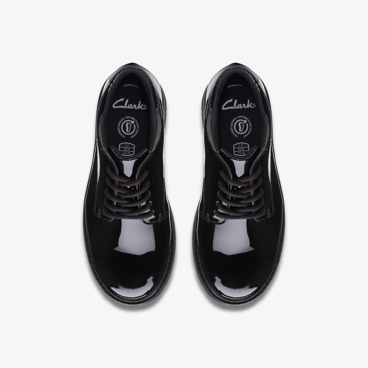 Derbies Cuir Coupe Large PRAGUE LACE O noir, CLARKS