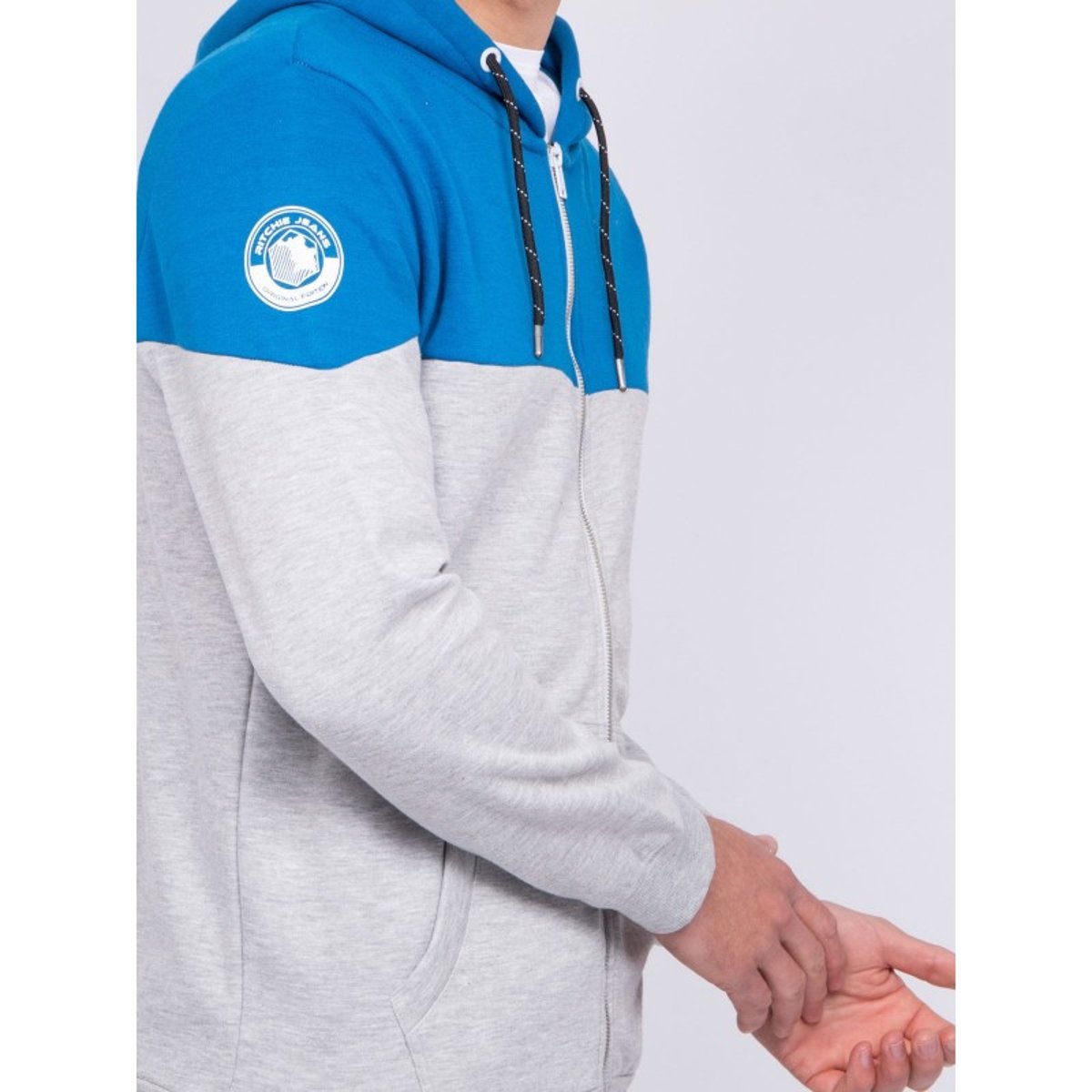 Sweat Zippé Capuche Wick bleu royal, RITCHIE