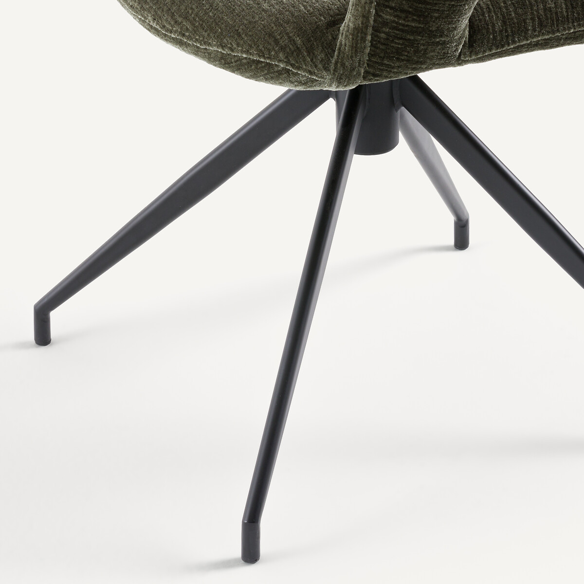 Fauteuil de table pivotant en velours, ASYAR kaki, AM.PM