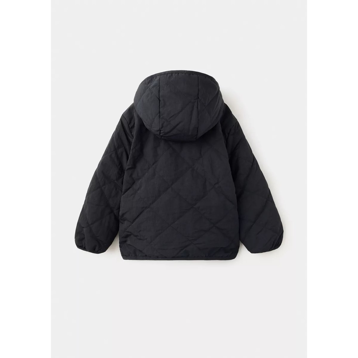 Anorak matelassé imitation fourrure noir, MANGO BABY