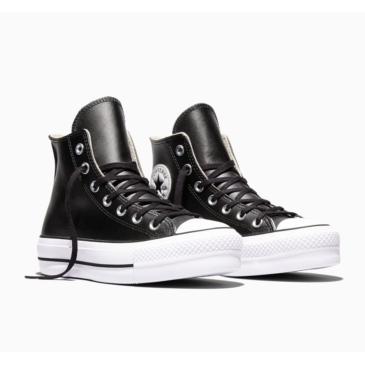 Baskets CHUCK TAYLOR ALL STAR LEATHER PLATFORM noir/noir/blanc, CONVERSE