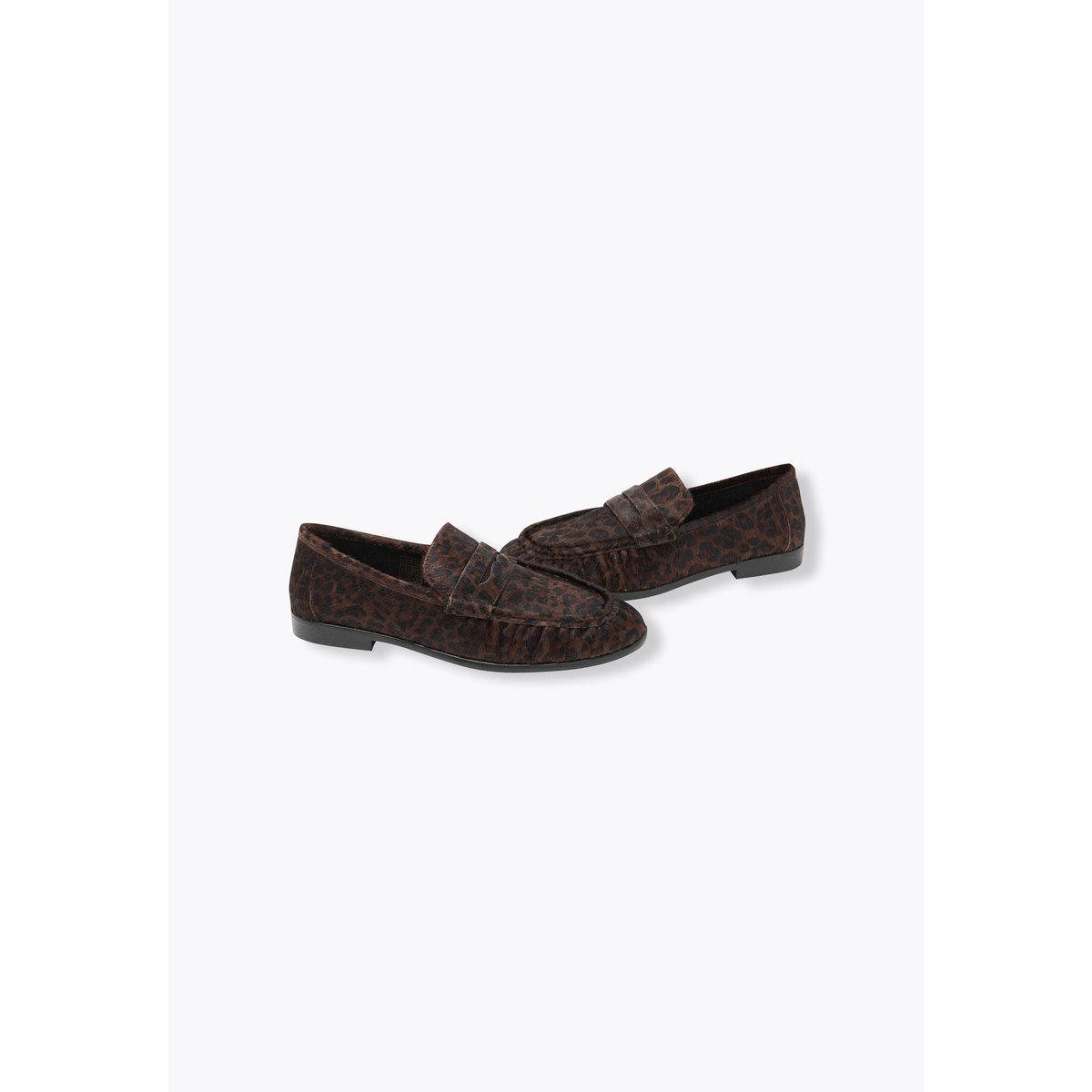 Mocassins léopard en cuir marron, PROMOD