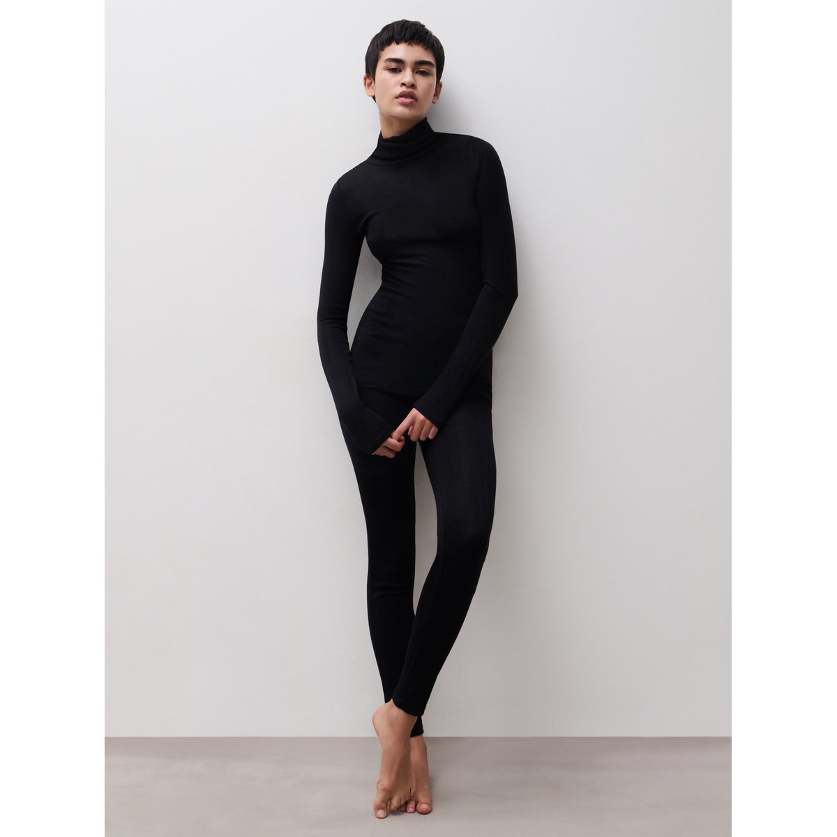T-shirt manches longues col roulé THERMO COMFORT noir, CHANTELLE