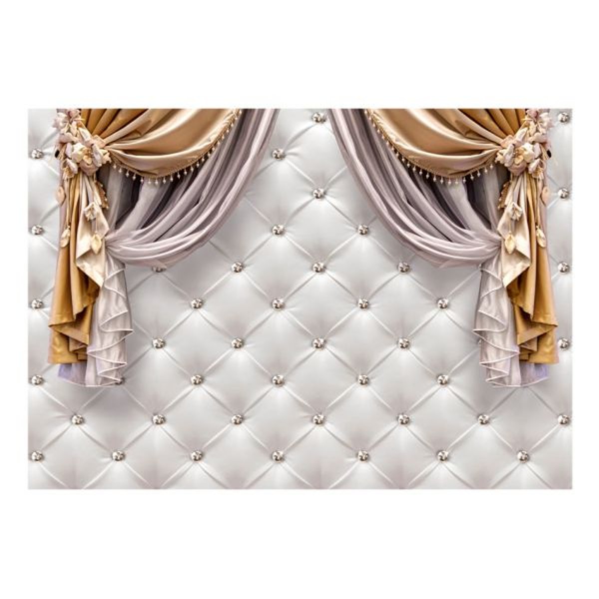 Papier peint intissé panoramique Curtain of Luxury jaune / doré, EDEN