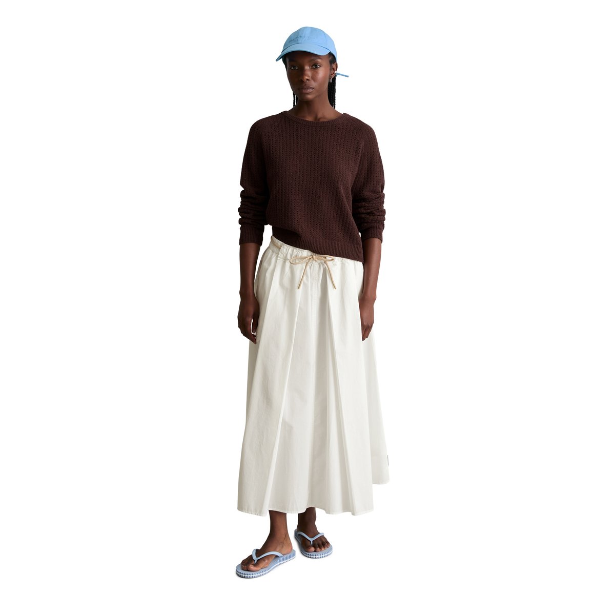 Pull en vrac en doux mélange de coton organique rouge foncé, MARC O’POLO DENIM