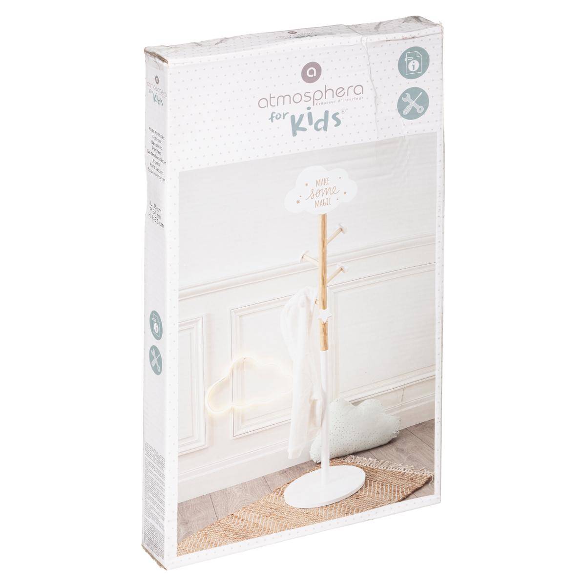 Porte-manteau enfant 5 patères forme nuage GATON blanc, ATMOSPHERA FOR KIDS