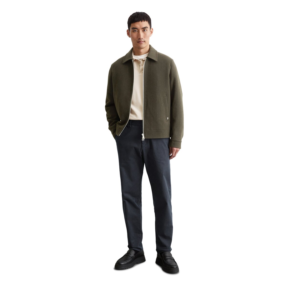 Veste en laine regular avec un léger rembourrage d'Unifi REPREVE®. vert foncé, MARC O'POLO
