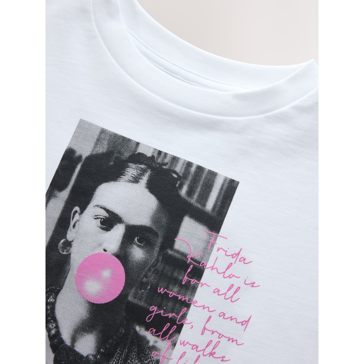 T-shirt oversize carré frida kahlo blanc, NEXT