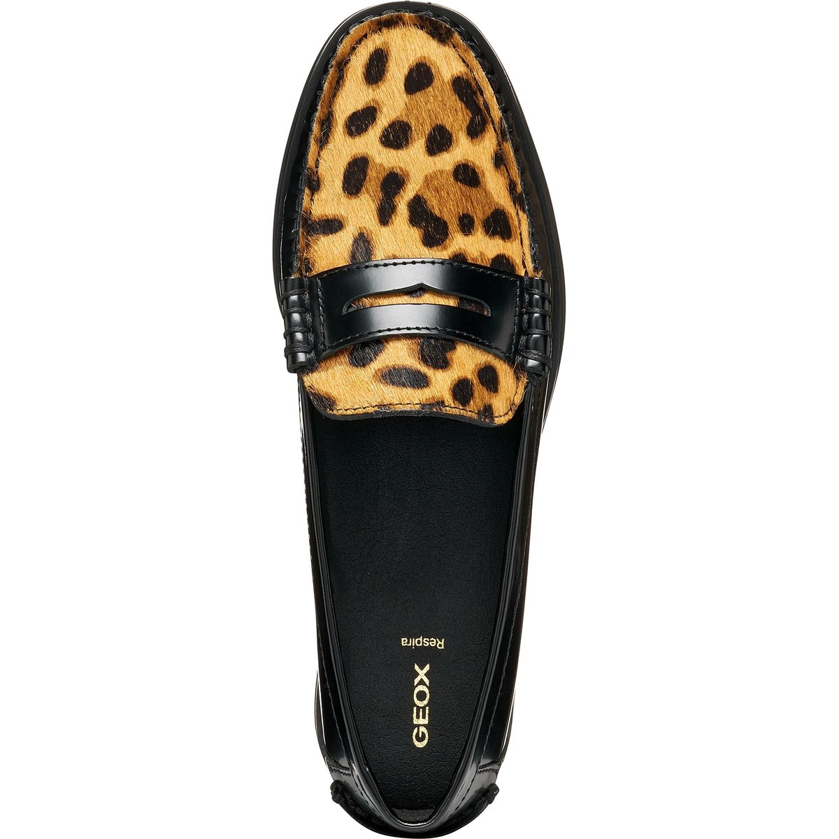 Mocassins en cuir, NOEMEN noir/cognac, GEOX