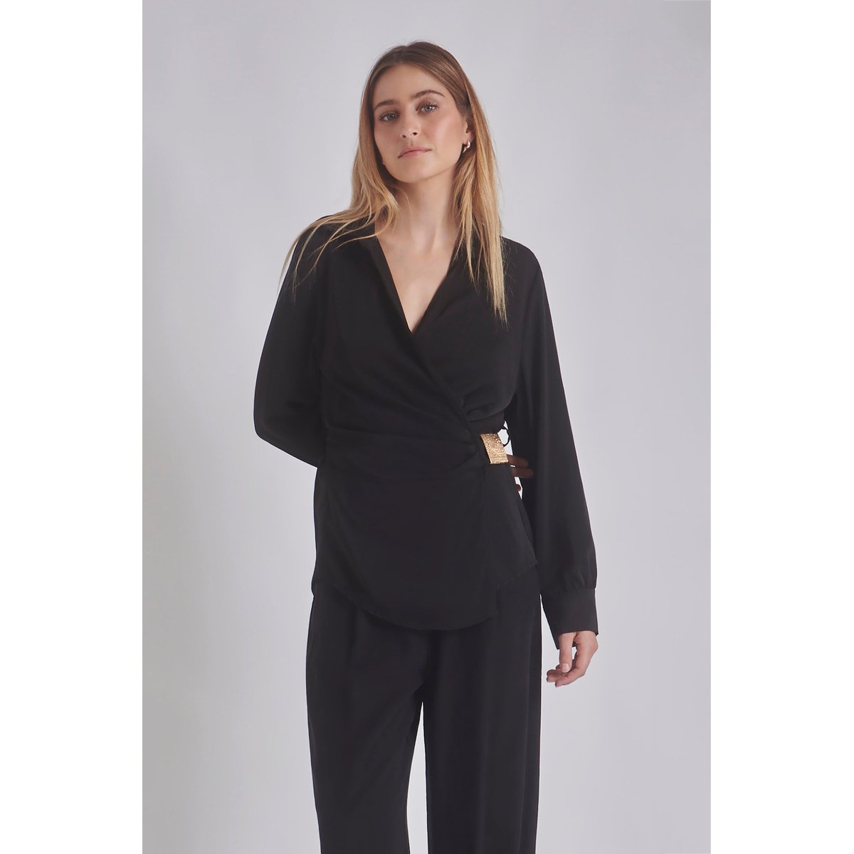 Blouse portefeuille ROBBIE noir, BENOA
