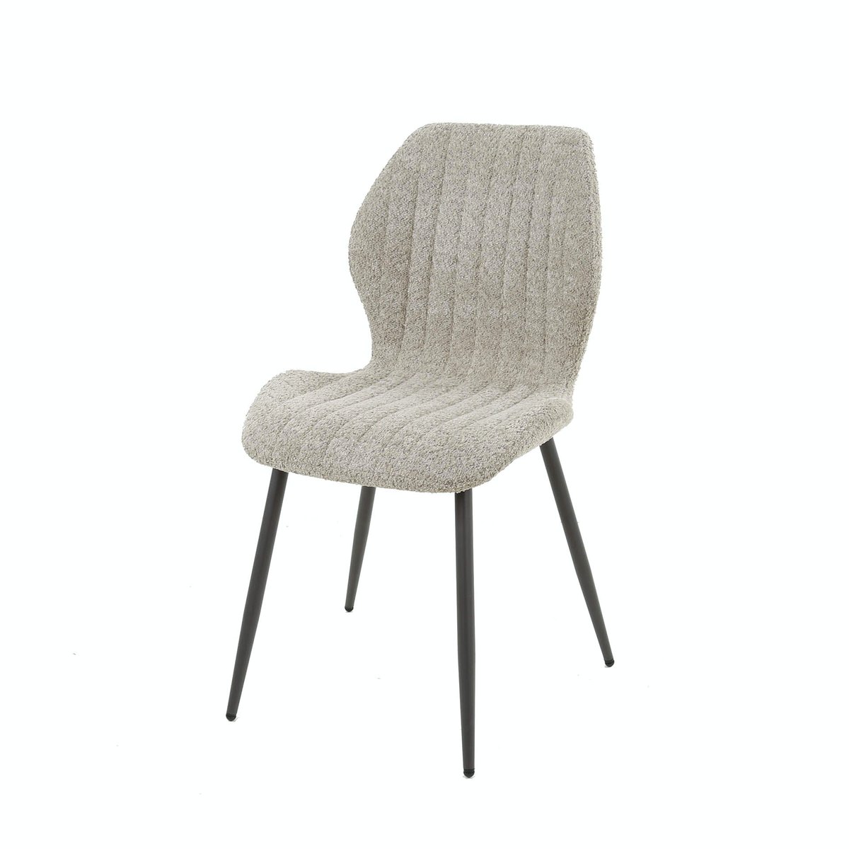 Chaise en bouclette sable à rayures (lot de 2) GALWAY beige, PIER IMPORT