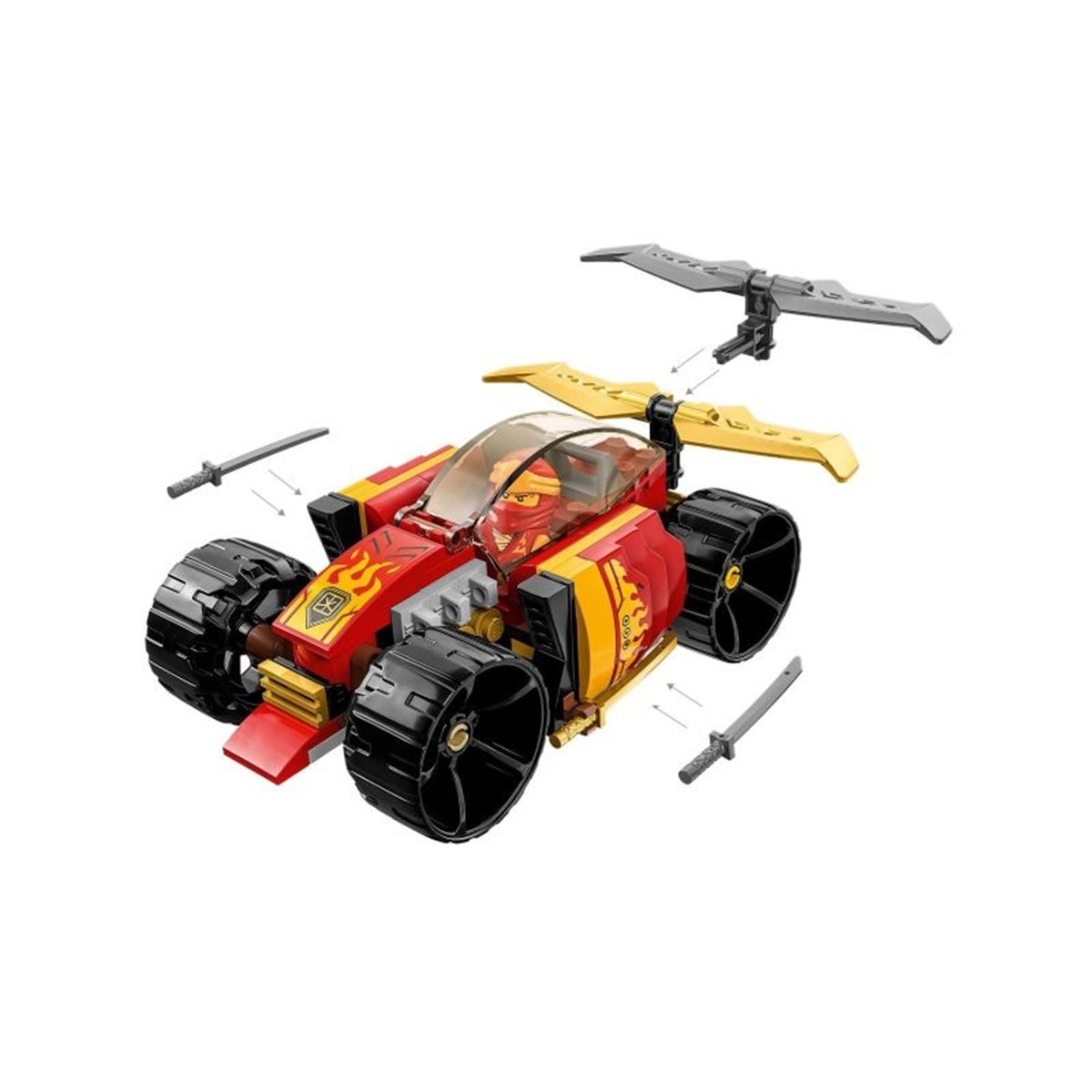LEGO NINJAGO - Voiture de course ninja de Kai - Évolution 71780 pour enfants multicolore, LEGO