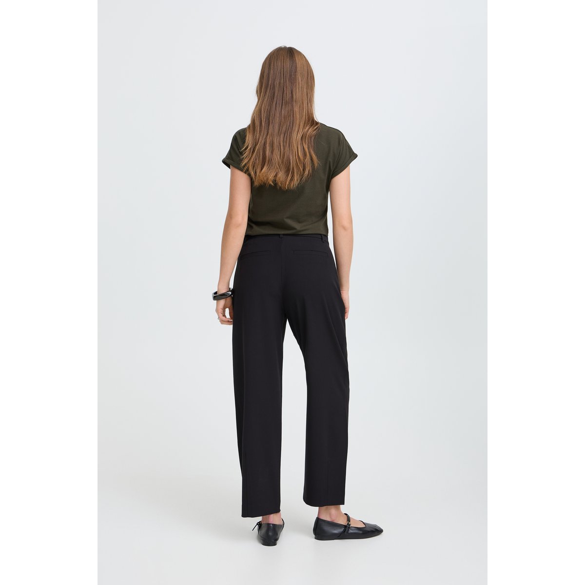 Pantalon large, coupe barrel noir meteorite, B.YOUNG