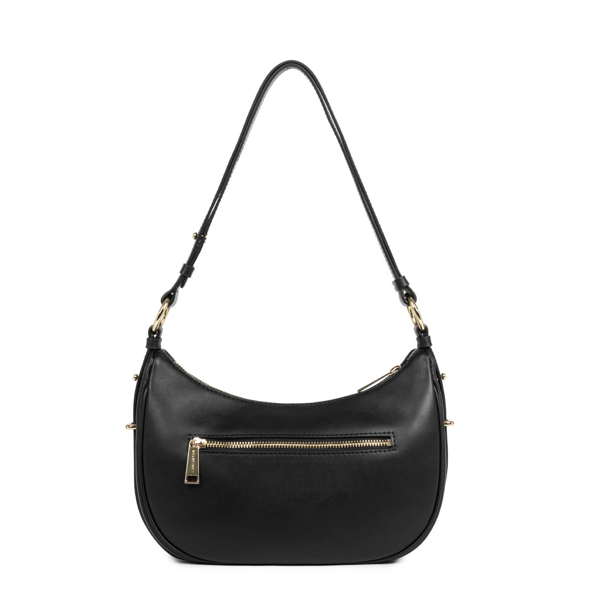Sac besace zippé en cuir M, DONNA ARIA noir, LANCASTER