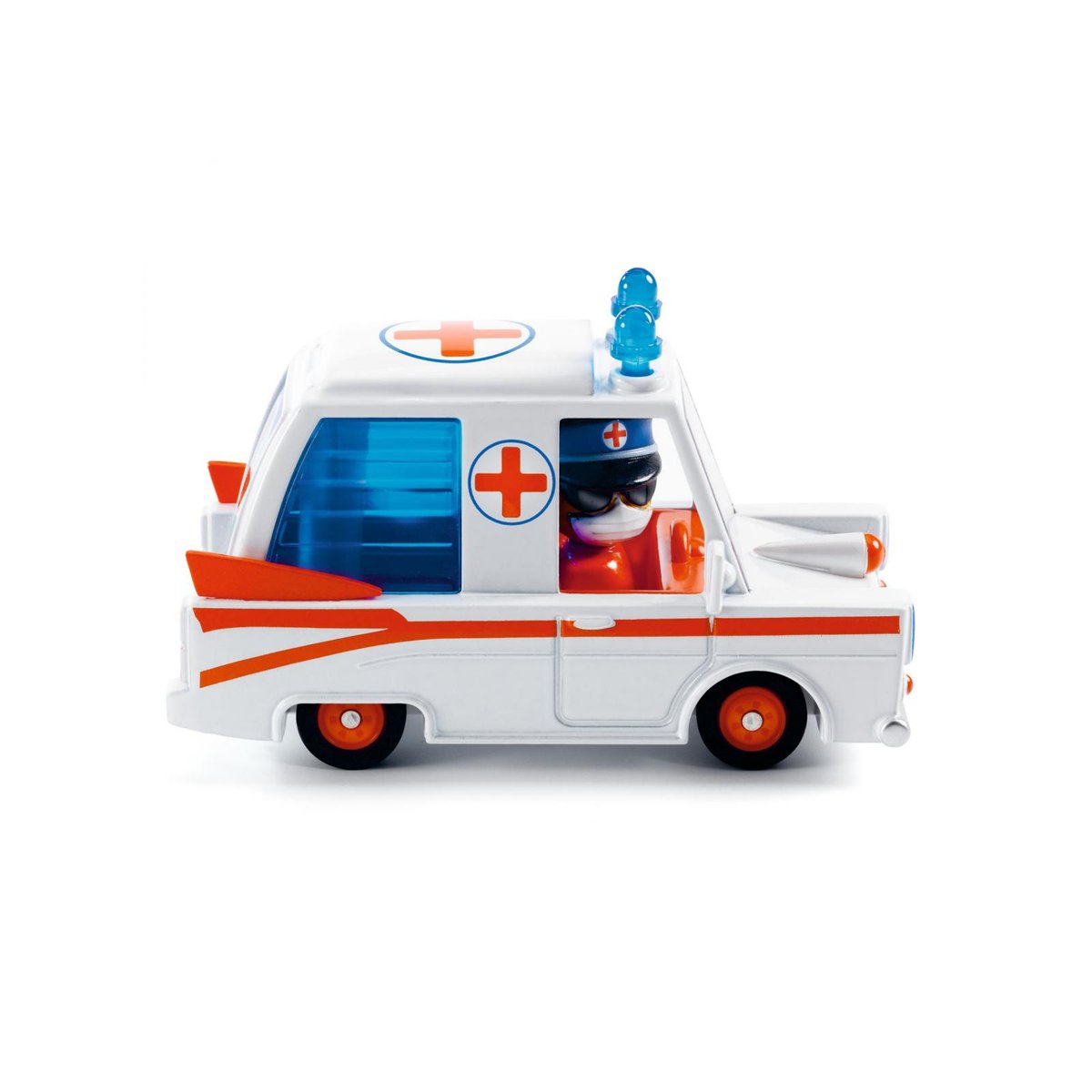 Voiture Crazy Motors Hurry ambulance couleur unique, DJECO