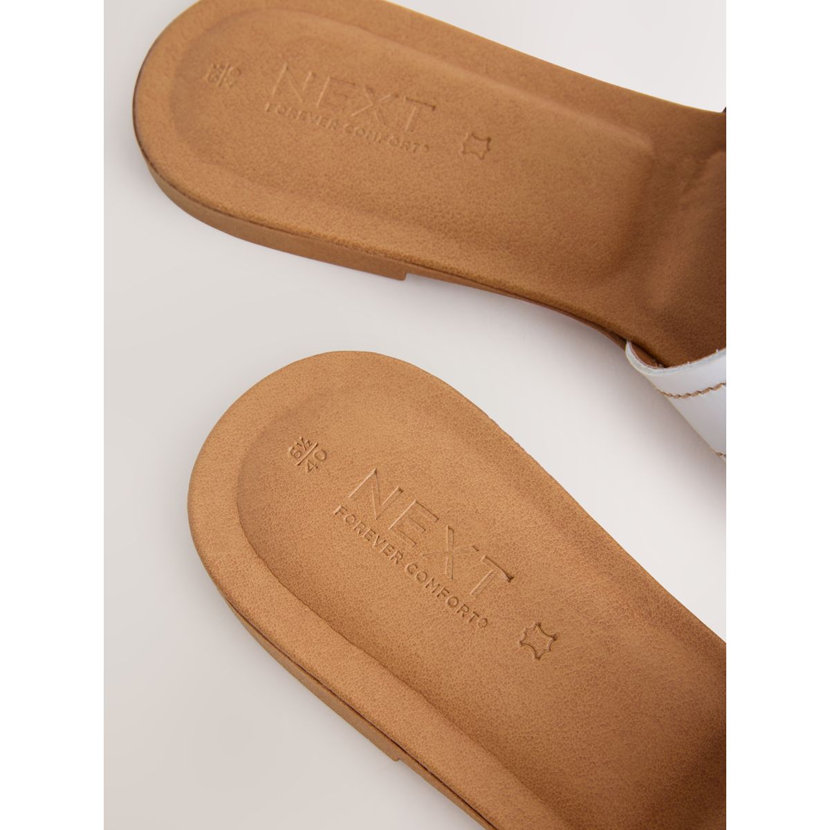 Mules sandales surpiquées forever comfort® blanc, NEXT
