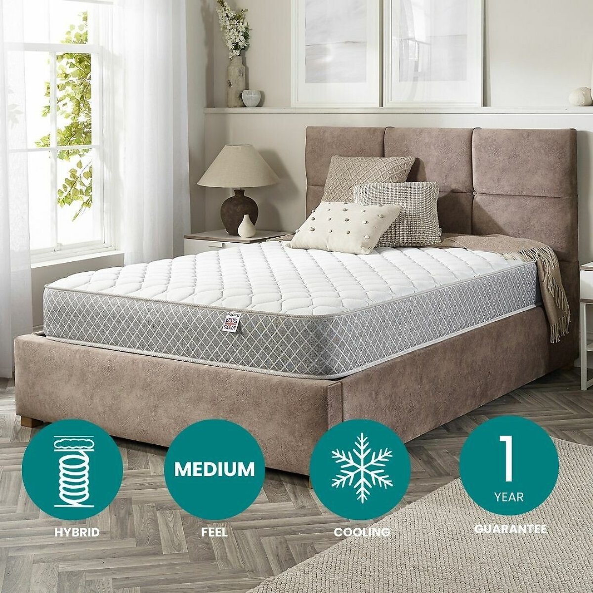 Hybrid Triple Layer Pro Eco Foam Mattress white, ASPIRE