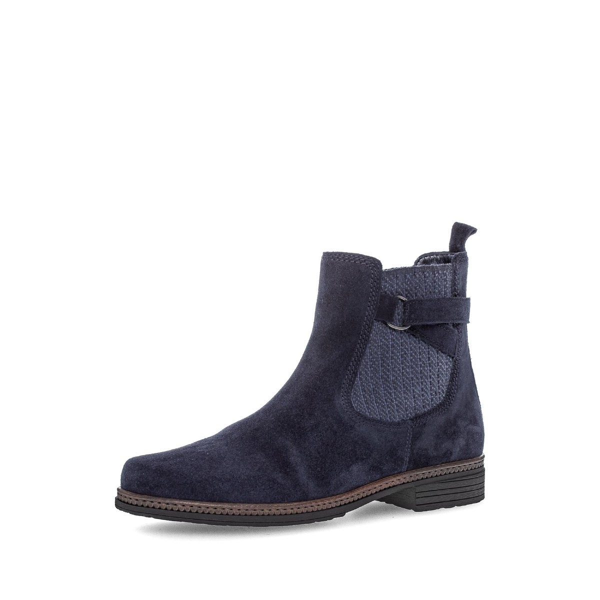 Bottines en cuir à talon décroché bleu velours, GABOR