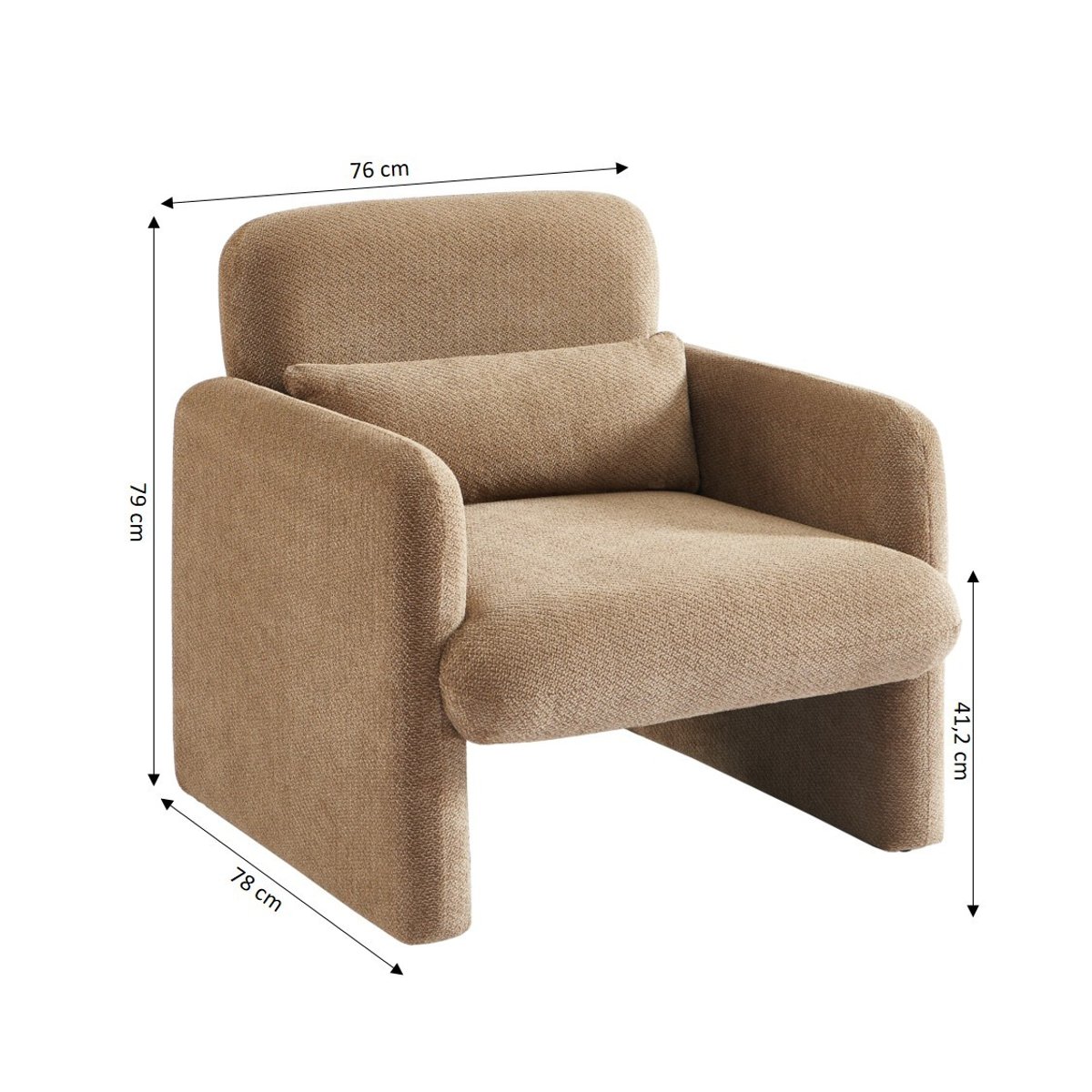Fauteuil tissu OMA marron, BAÏTA