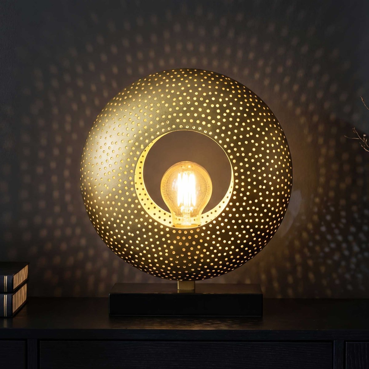 Lampe à poser en métal, ATOKA doré, C-CREATION