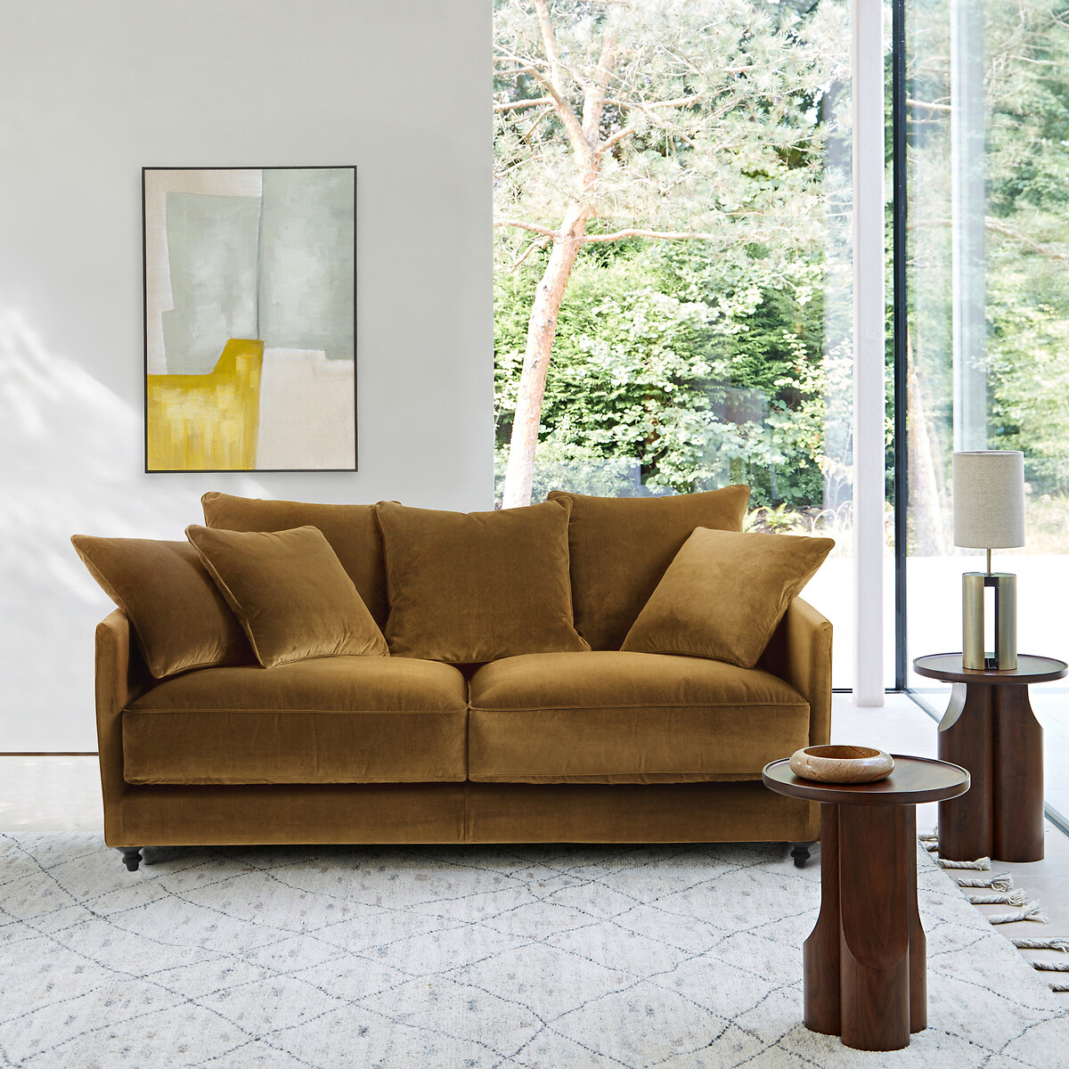 Omvormbare compacte zetel in fluweel, Lazare brons, AM.PM